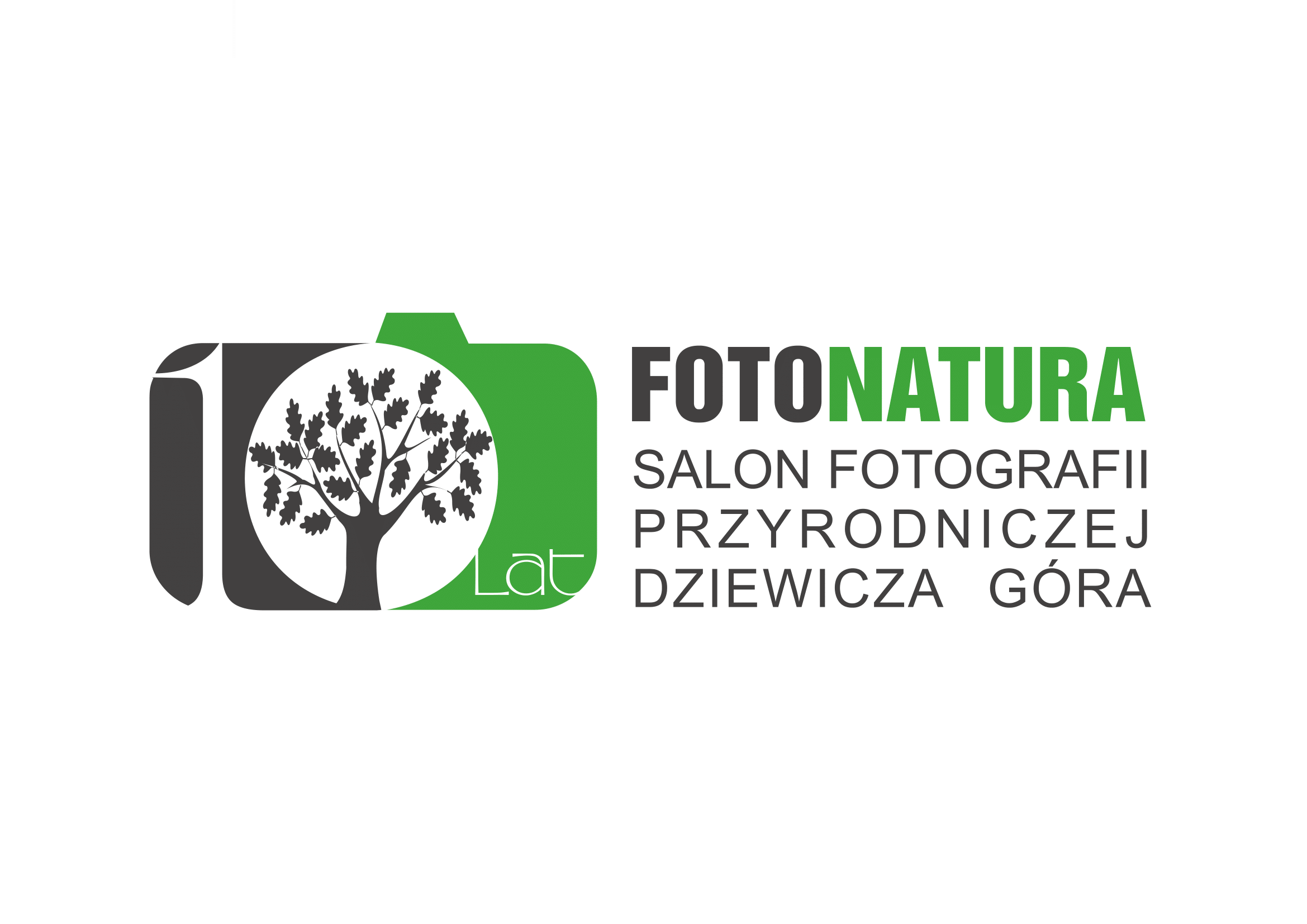 Grafika przedstawia logo 10-lecia Salonu FOTONATURA